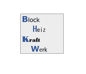 BHKW Slider, Wörter, Bauen, Block, Heiz, Kraft, Werk, Kursivdruck, blaue Buchstaben