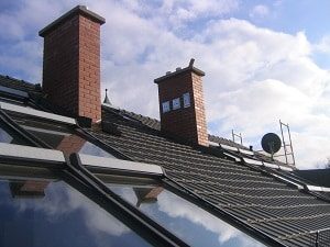 Steildach, Flachdach, Dach, Kamin, Photovoltaik, Schornstein, Satellitenschüssel