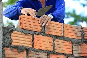 aufbauen, Ziegelstein, Mauer, Arbeiter, Bauhandwerker