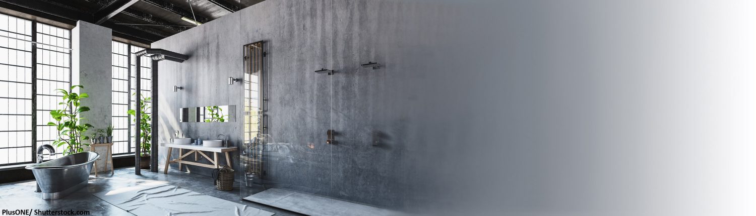 Badezimmer, Bad, Industrie-Chick, Badewanne