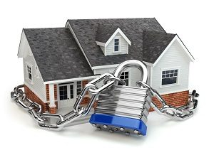 Haus, abschließen, blockieren, Alarm