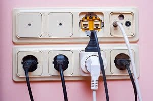 Stecker, schwarz, weiß, Satellitenkabel