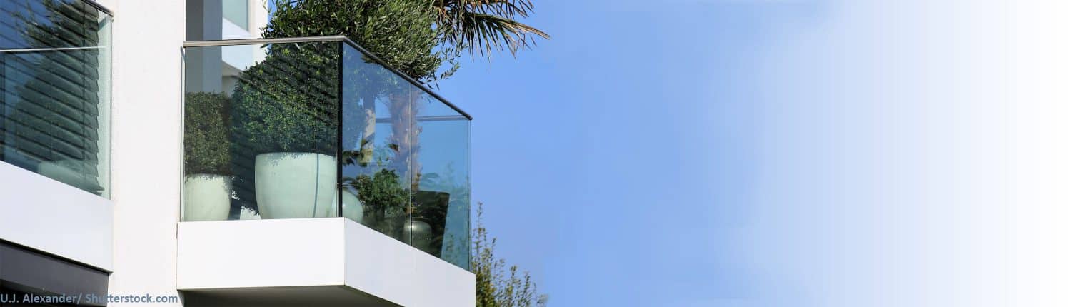modern, Design, Balkon, Glas, Glasbalkon